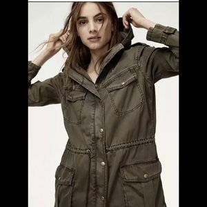 Talula army green s cargo utility hoodie jacket